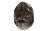 Septarian Dragon Egg Geode - Sparkly Black Crystals #329488-2